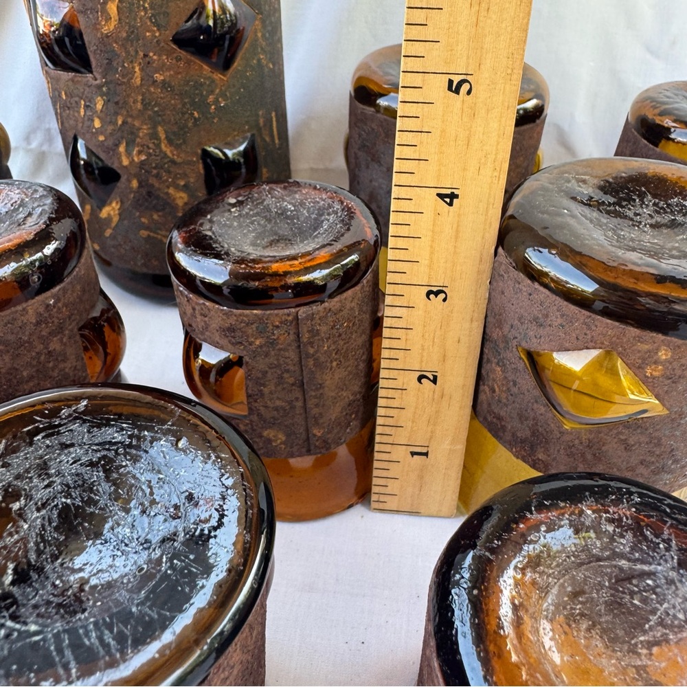 VINTAGE BRUTALIST FELIPE DERFLINGHER IMPRISONED GLASS DECANTER & GLASSES 12PCSET - Picture 13 of 13